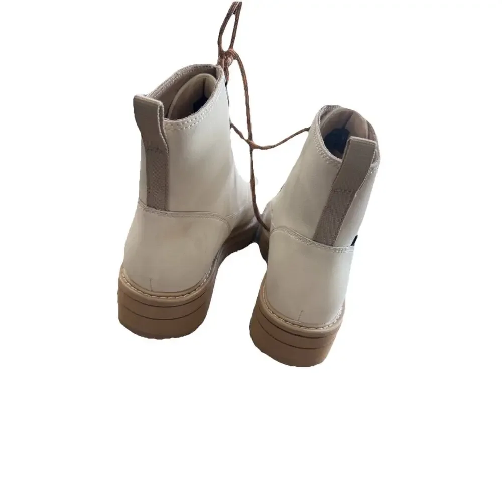 Teva Midform Boots Ivory Swan Womens 9 NEW Water Resistant Combat Lace up winter